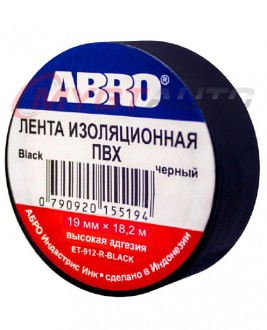ABRO Изолента чёрная ET-912-20-BLK-R (19 мм*18,2м)