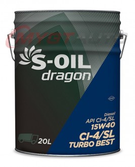 S-OIL DRAGON TURBO BEST CI-4 15W40 20 л